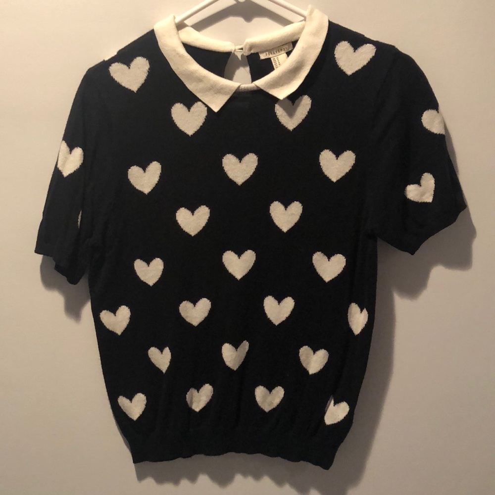 Black and White Heart Sweater
